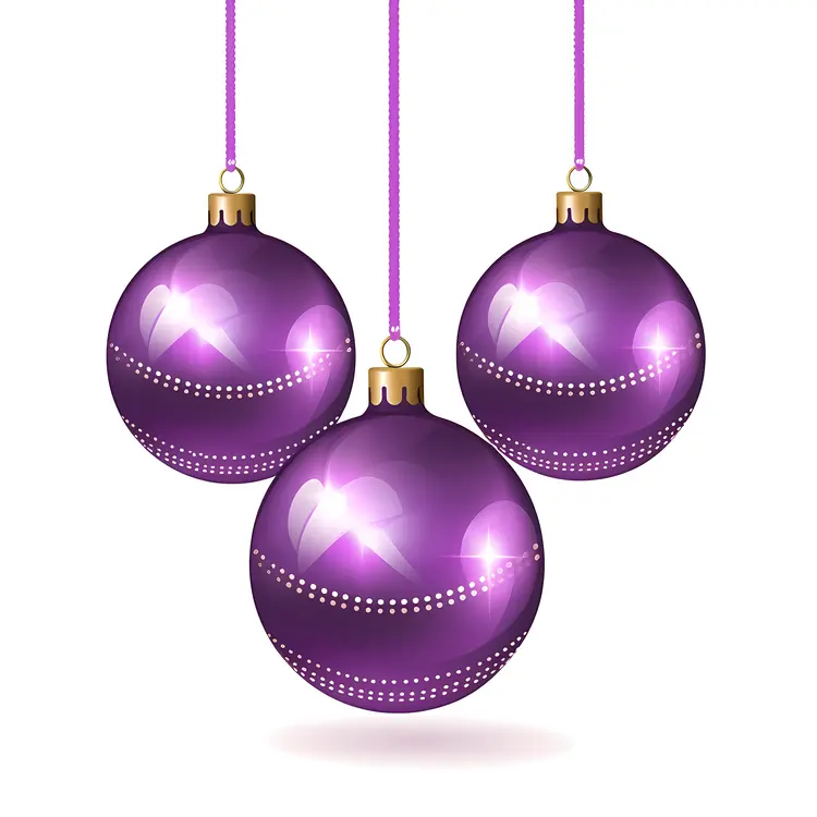 Shiny Purple Christmas Ornaments