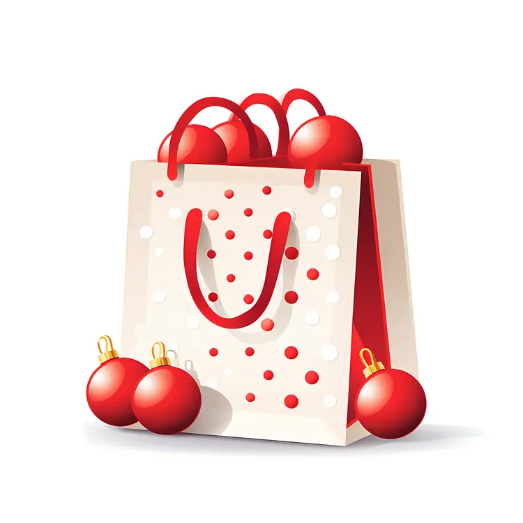 Gift Bag with Polka Dots and Ornaments