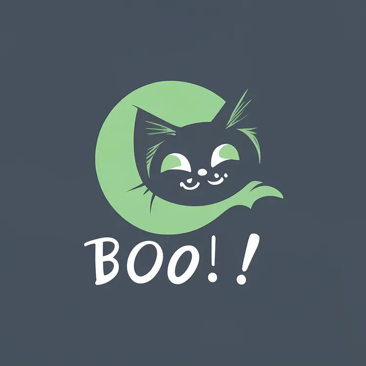 Cute Cat and Moon for Halloween