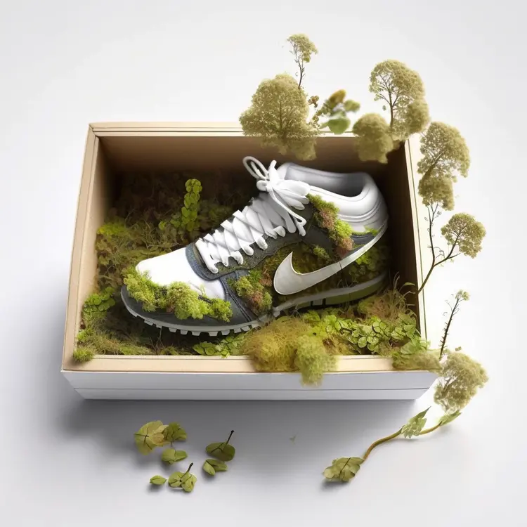 Nature-Inspired White Shoe Display
