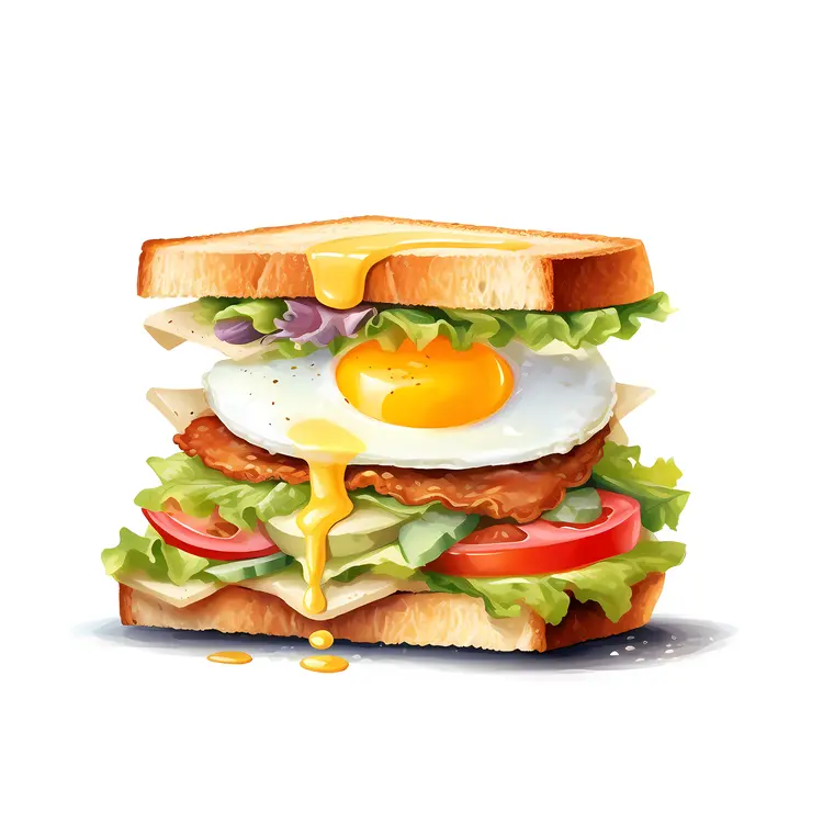 Delicious Sandwich with Egg and Lettuce