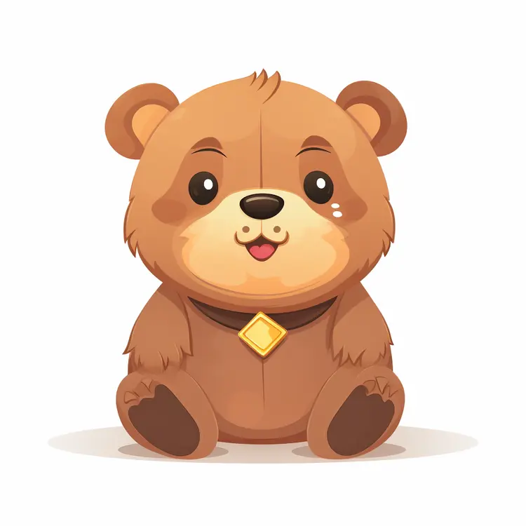 Cute Brown Teddy Bear Illustration