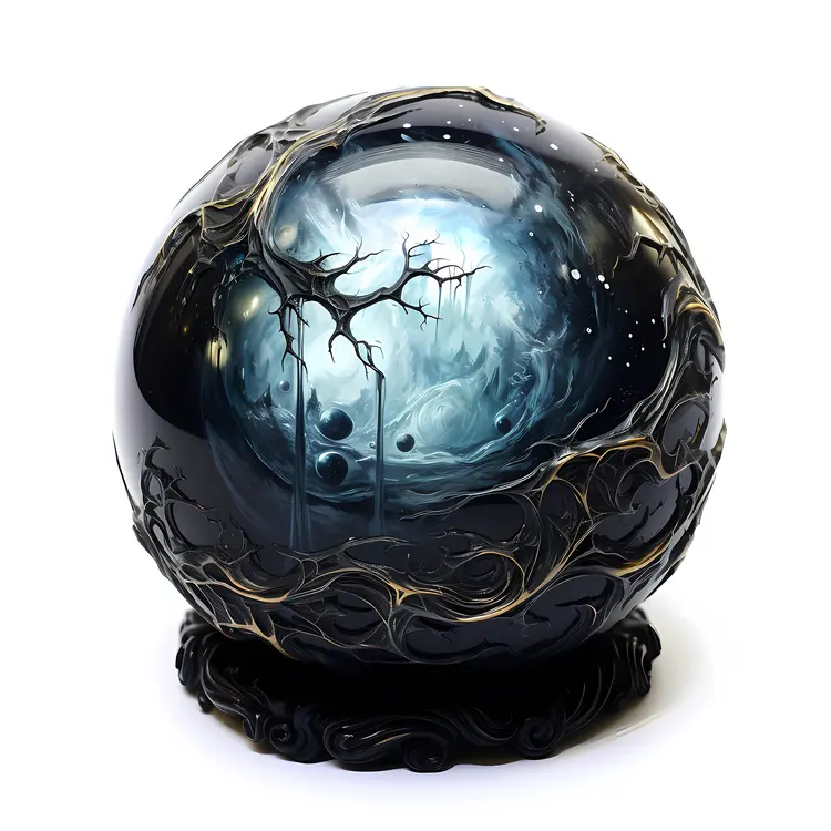 Crystal Ball with Tree and Starry Design