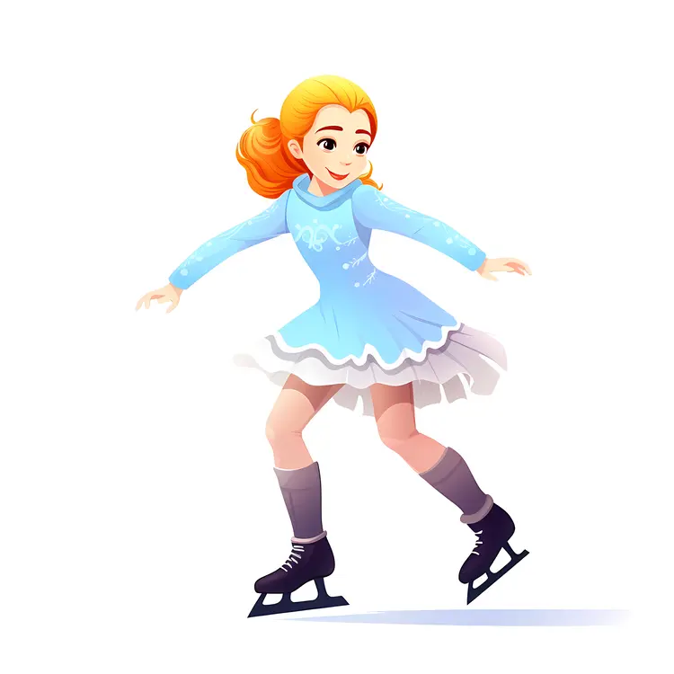 Ice Skater in Blue Dress