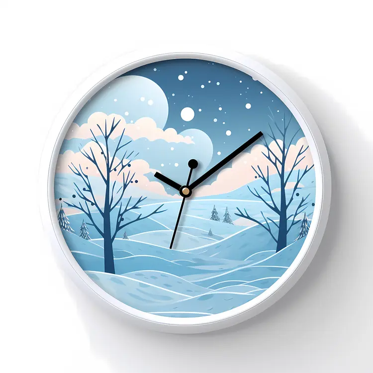 Winter Night Decorative Clock