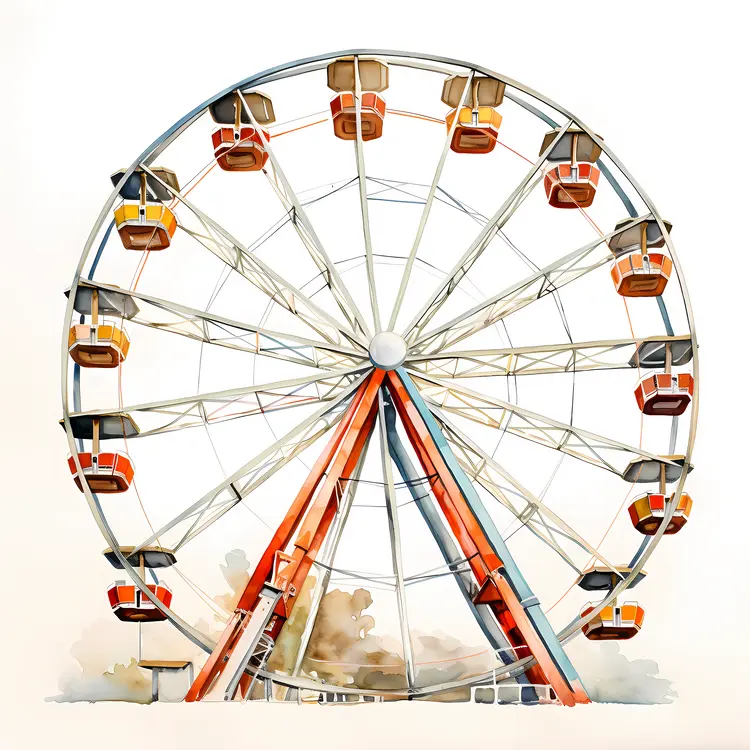 Classic Ferris Wheel at Amusement Park