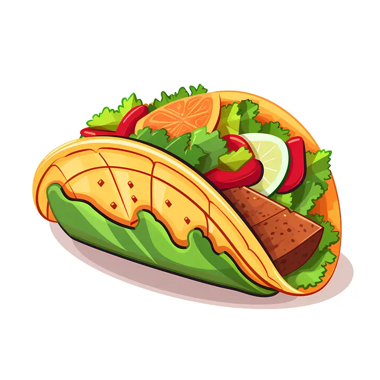 Tasty Taco with Fresh Vegetables