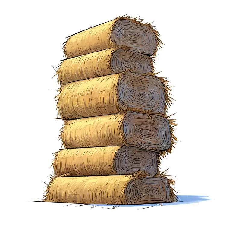 Stack of Hay Bales Illustration