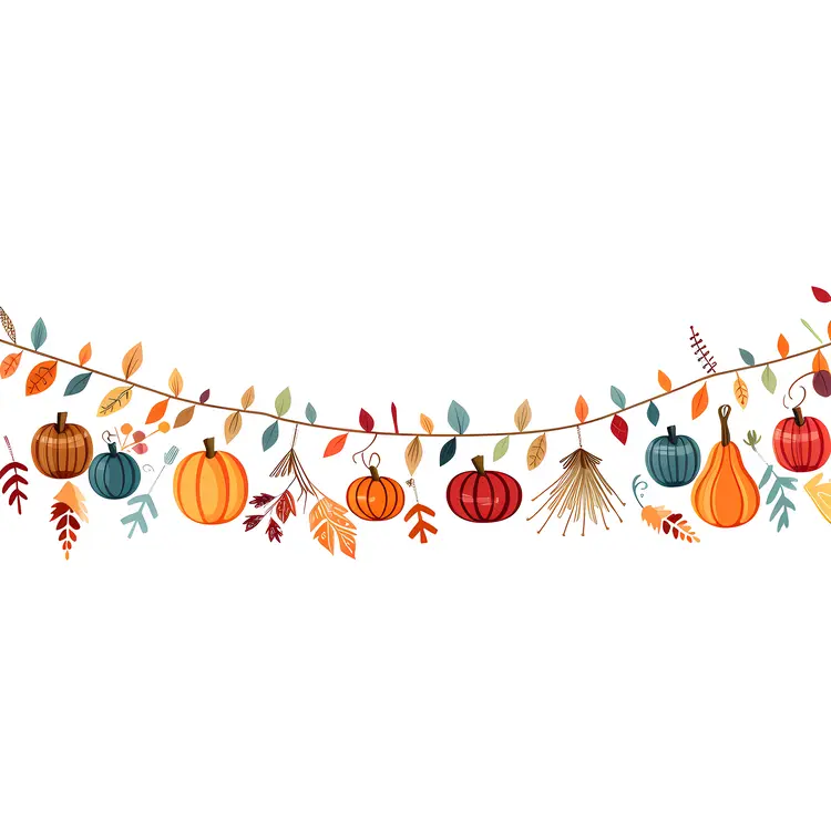 Autumn Decor with Pumpkins and Leaves