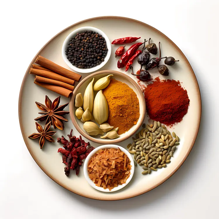 Assorted Spices on Plate