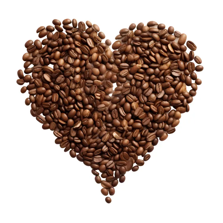 Heart Shape Coffee Beans Illustration