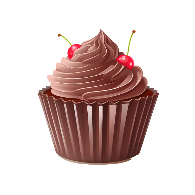 Chocolate Cupcake with Cherries