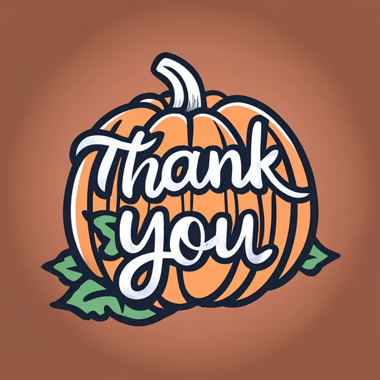 Thank You Pumpkin with Leaves