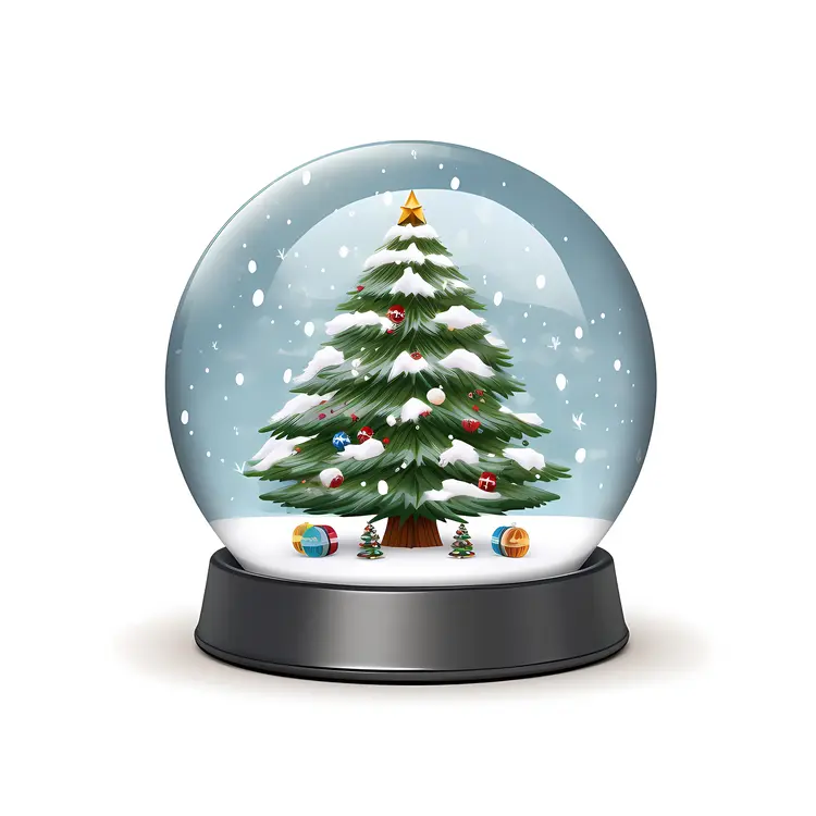 Christmas Tree in a Snow Globe