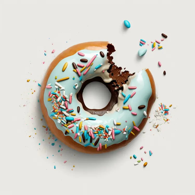 Delicious Blue Frosted Donut with Sprinkles