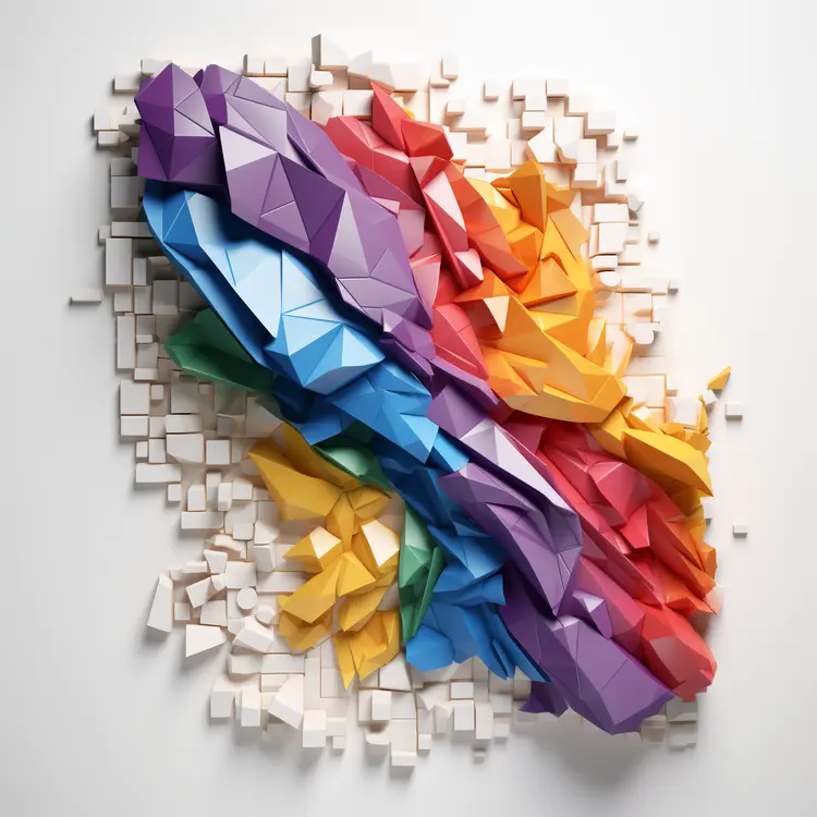 Colorful Geometric Origami Wall Art