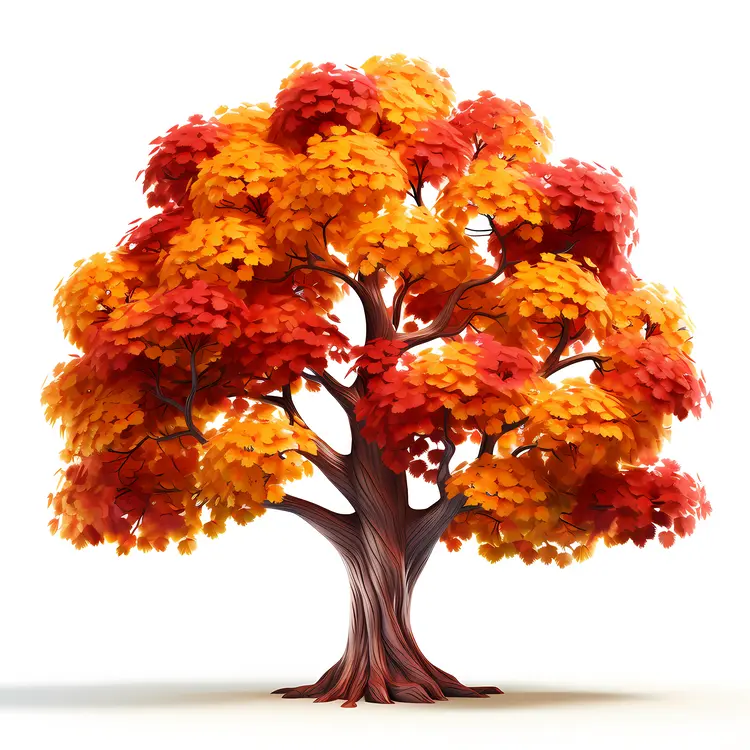 Red and Orange Autumn Tree