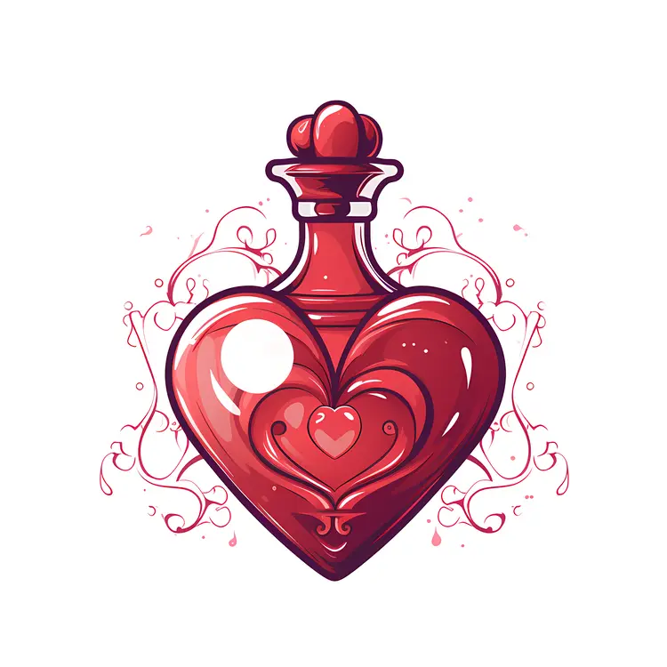Potion bottle with heart and love