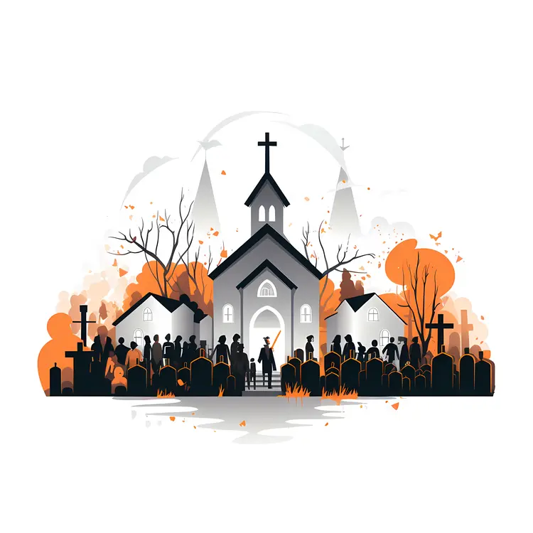 Spooky Church with Graveyard