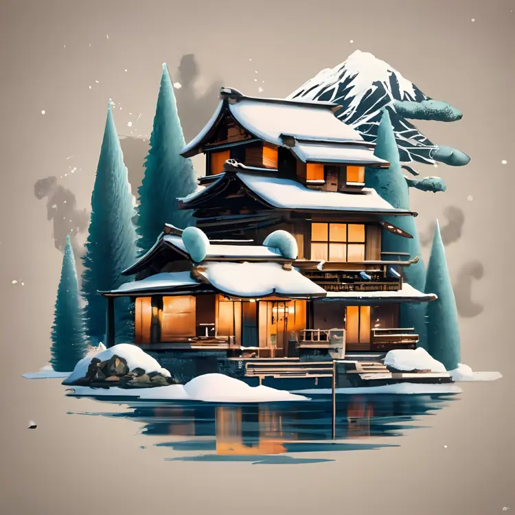 Winter House by the Lake