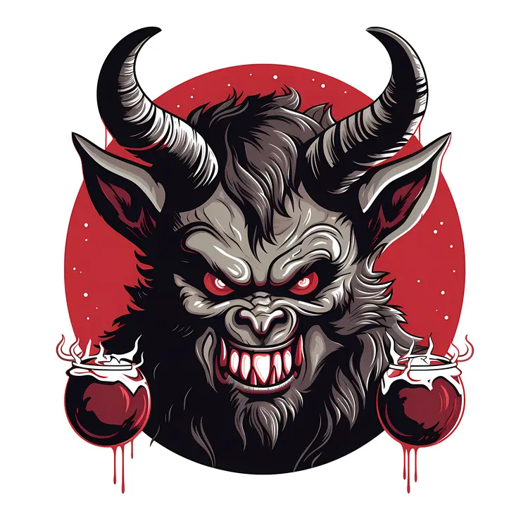 Scary Demon Head Illustration