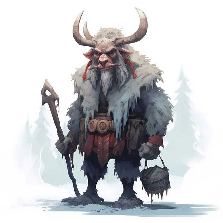 Horned Creature with Staff