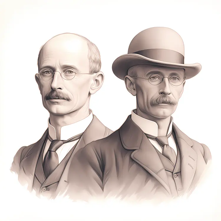 Vintage Portrait of Two Men in Suits