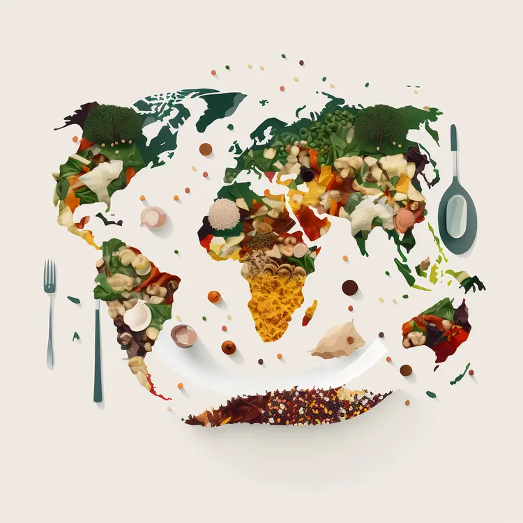 World Map Made of Food