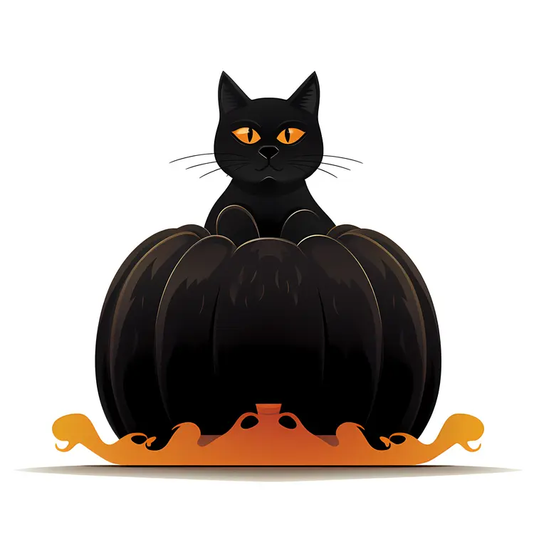 Black Cat in a Pumpkin