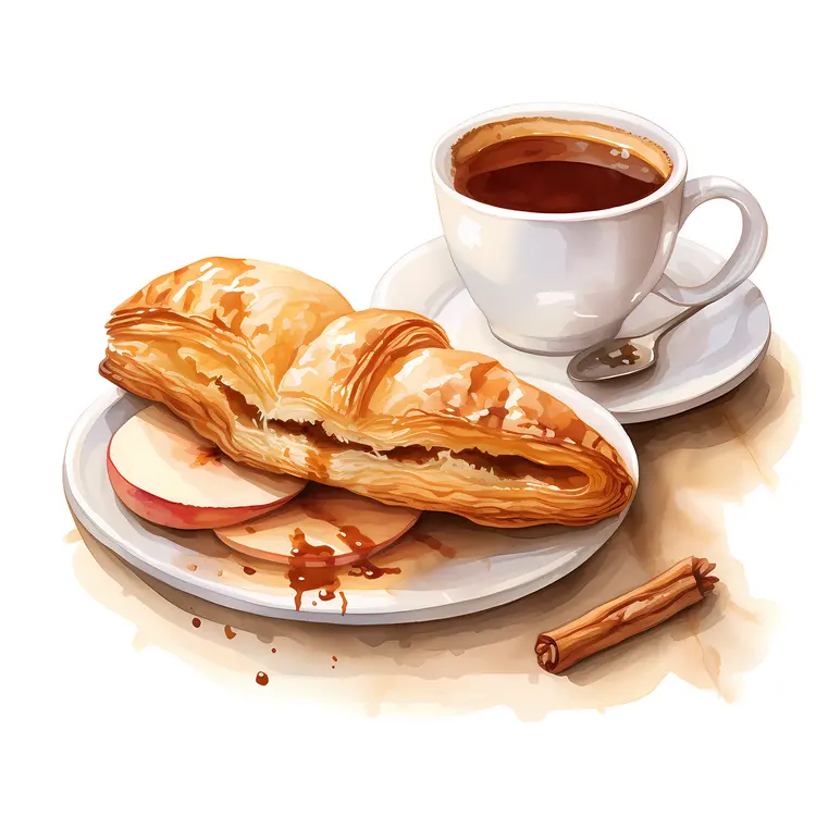 Delicious Pastry with Coffee for Breakfast