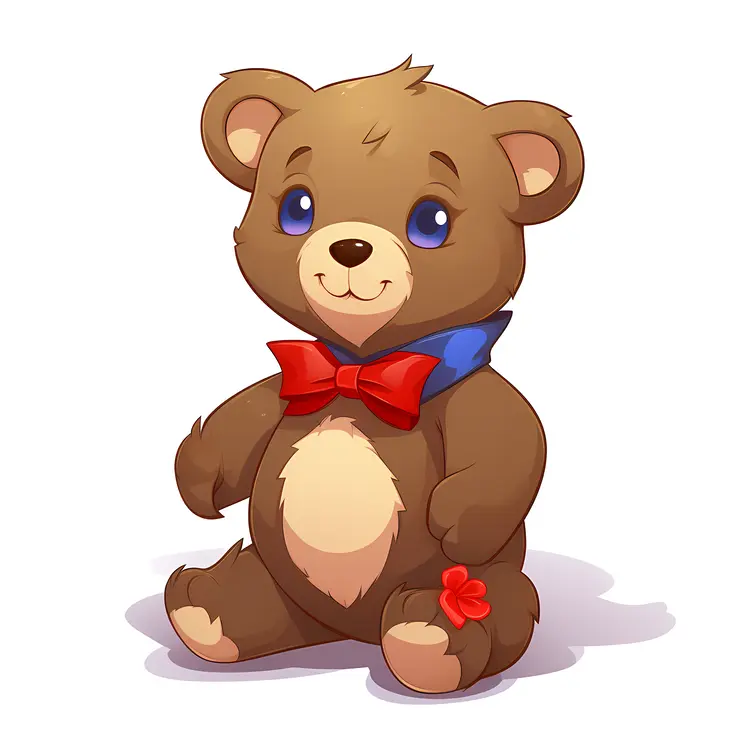 Cute Brown Teddy Bear with Bow Tie