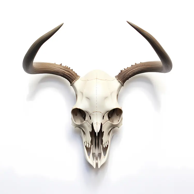 Detailed Skull with Antlers Design