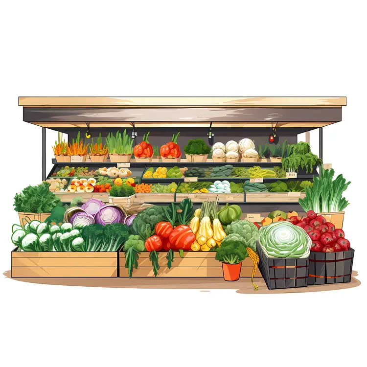 Fresh Vegetable Market Stand