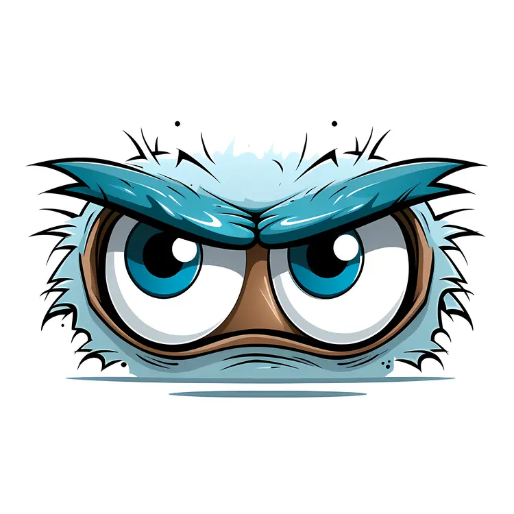 Angry Cartoon Face with Big Eyes