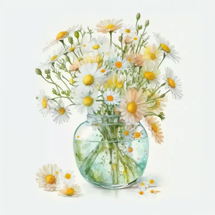 Beautiful Daisy Bouquet in Glass Vase