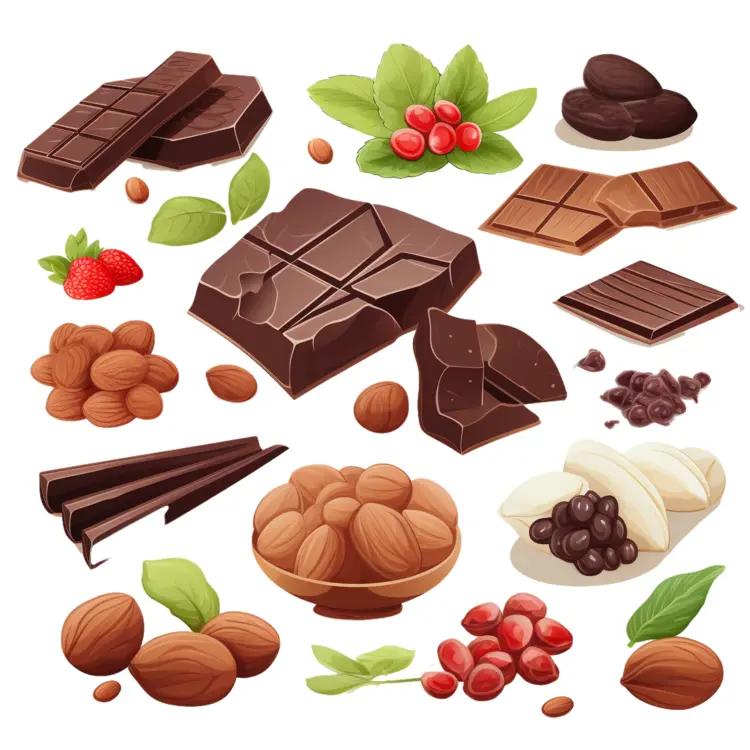 Assorted Chocolates with Nuts and Fruits
