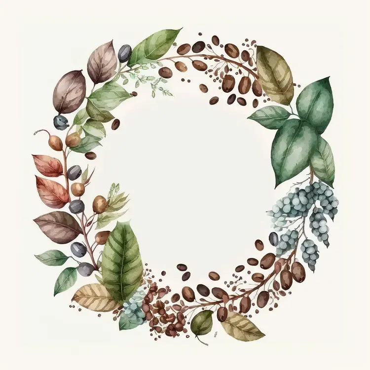 Beautiful Floral Wreath with Leaves and Berries