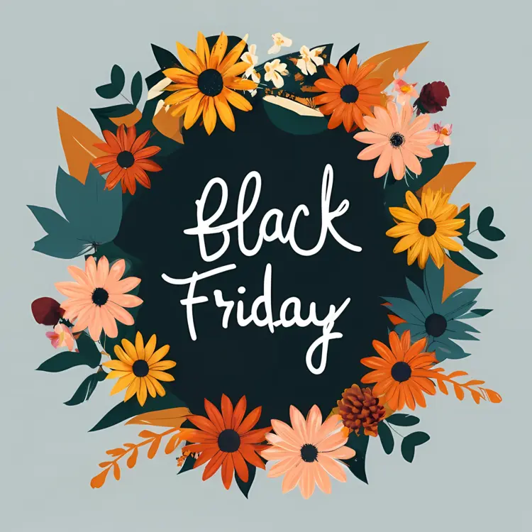 Floral Black Friday text