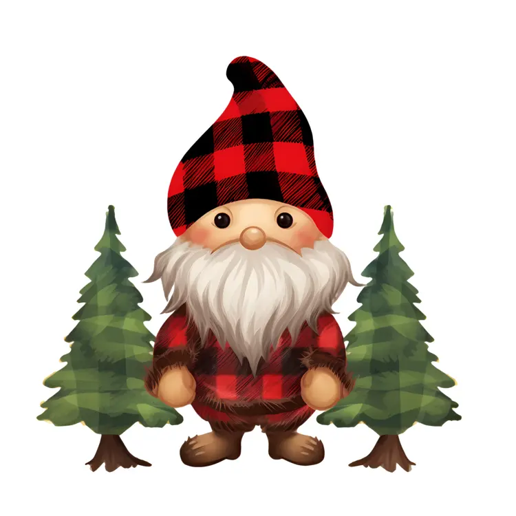 Gnome with Trees in Forest