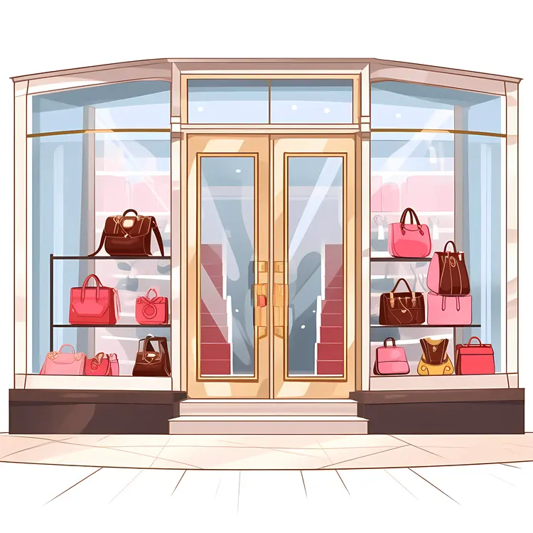 Elegant Handbags Display in Storefront