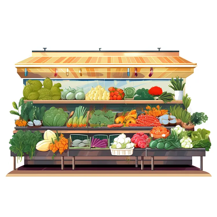 Fresh Vegetable Display at Market