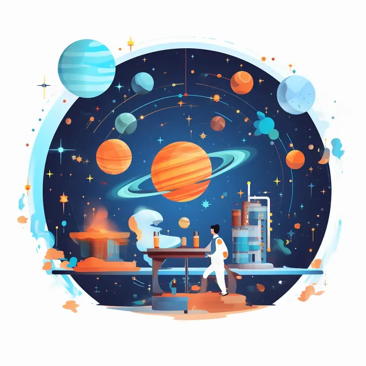 Astronaut Exploring the Solar System
