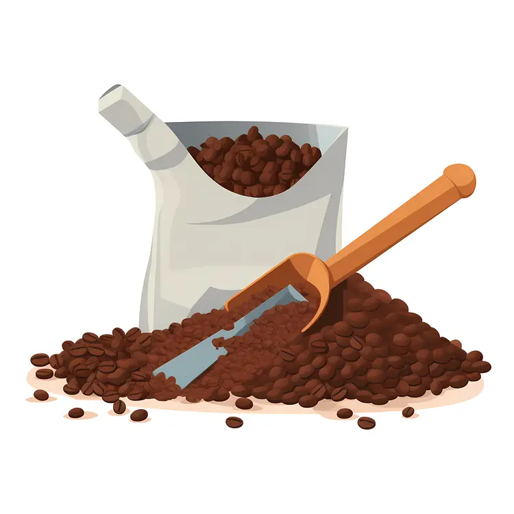 Coffee Beans with Scoop and Bag