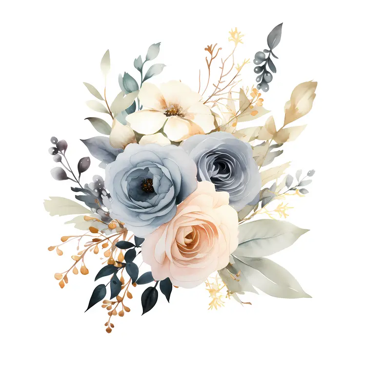 Elegant Blue and White Floral Arrangement