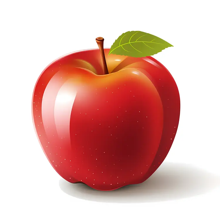 Shiny Red Apple Illustration