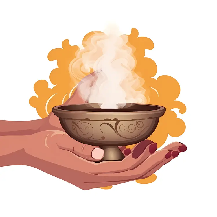 Hand Holding Incense Bowl