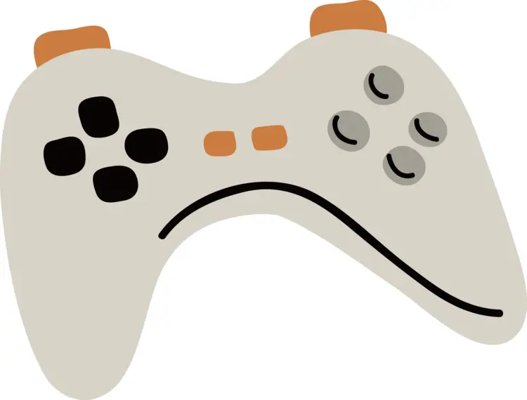 Beige Game Controller with Black Buttons