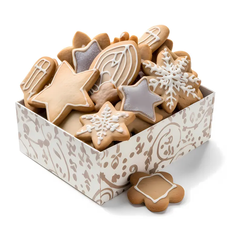 Festive Christmas Cookies in Decorative Box