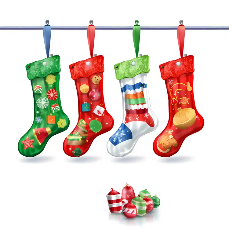 Colorful Hanging Christmas Stockings