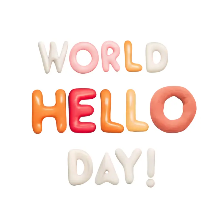 Colorful World Hello Day Greeting